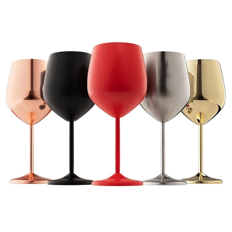 Unbreakable 500ml Stainless Steel Goblet | Wine & Cocktail Glass Stainless Steel Goblet Qst