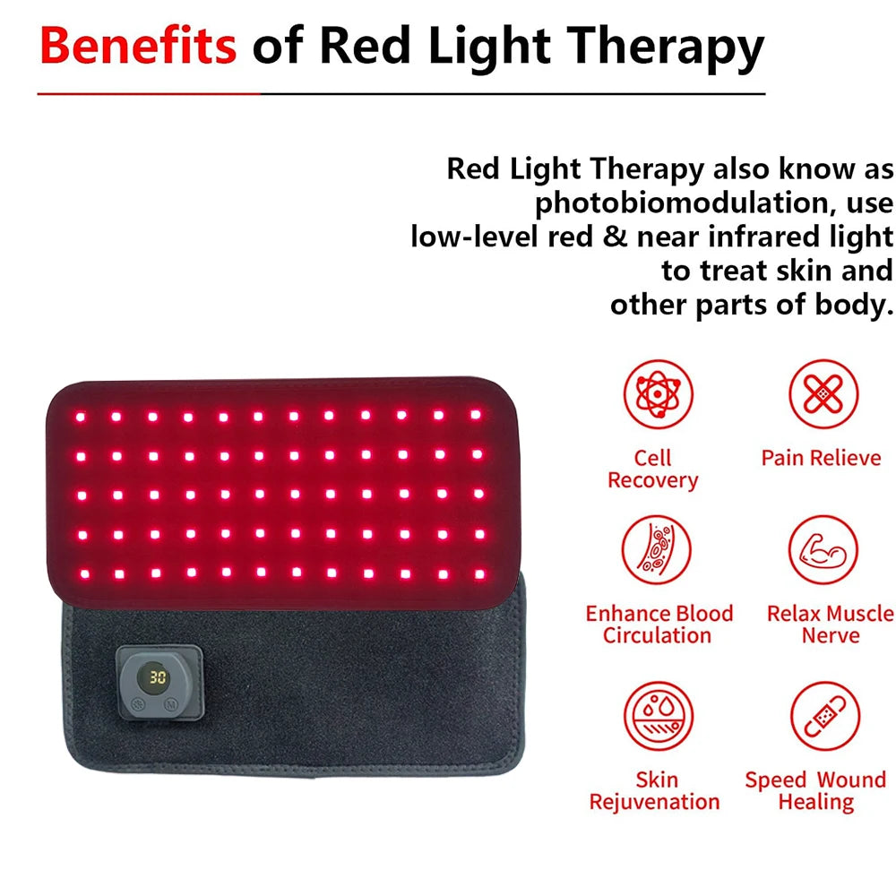 Pet Red Infrared Light Therapy Belt – 660nm 830nm for Dogs Pet Light Therapy Belt Qst