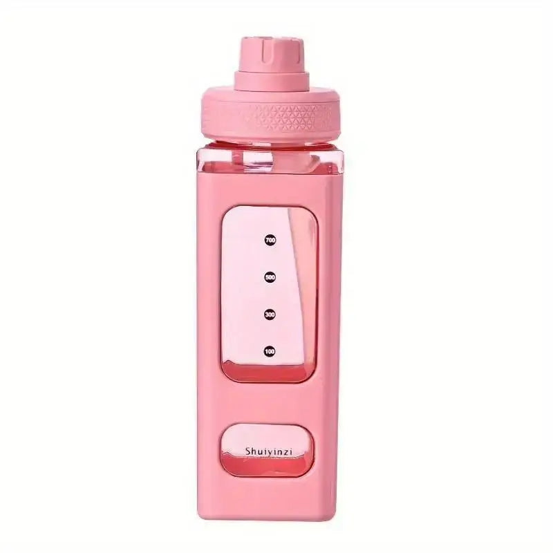 700ml Sport Water Bottle with Straw & Scale – Clear Plastic Sport Water Bottle Qme