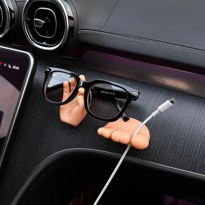 Car Glasses Clip & Cable Organizer – Silicone Visor Holder Car Interior Organizer Qme