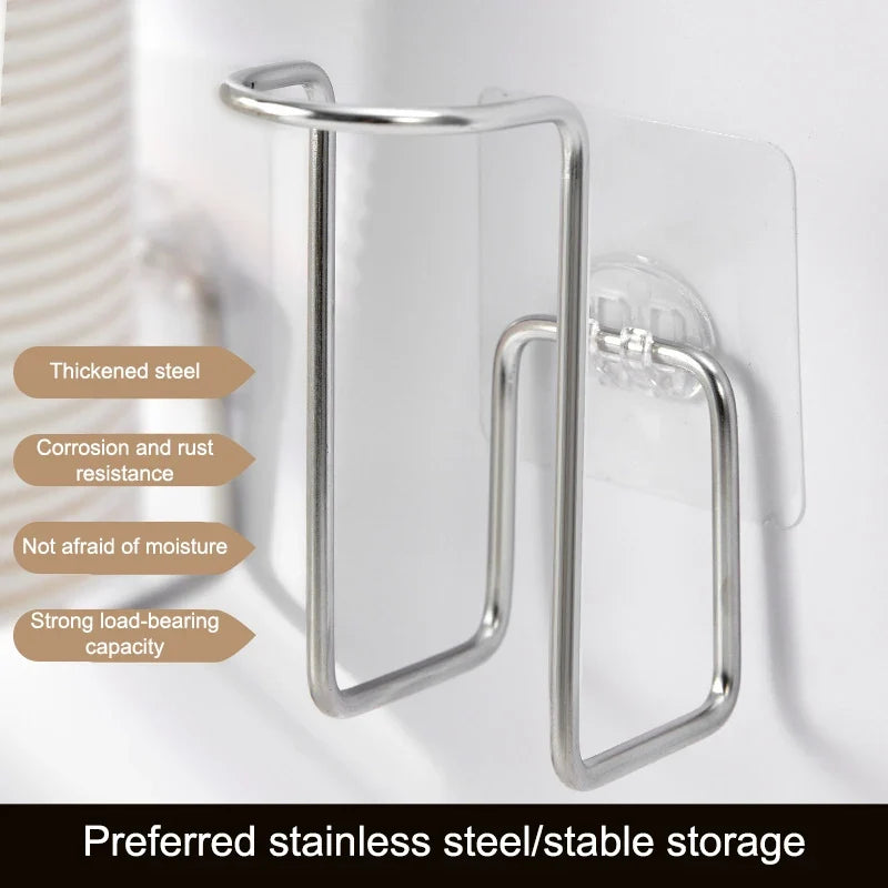 Wall-Mounted Stainless Steel Disposable Paper Cup Holder Wall Cup Dispenser Qme