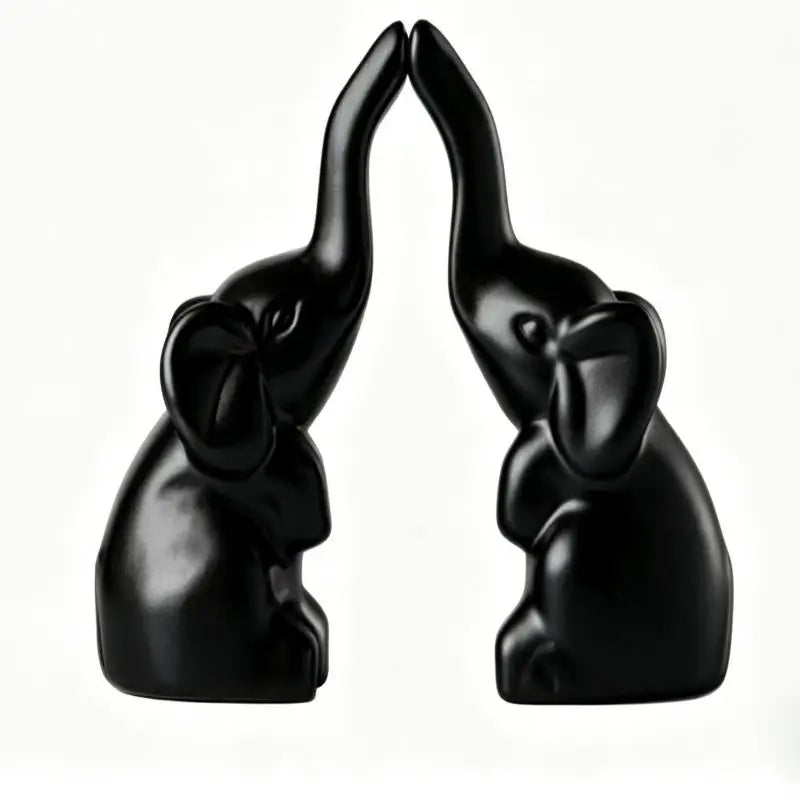 Mini Gold Elephant Figurine Pair | Alloy Home Decor Statue Decorative Figurine Qme A
