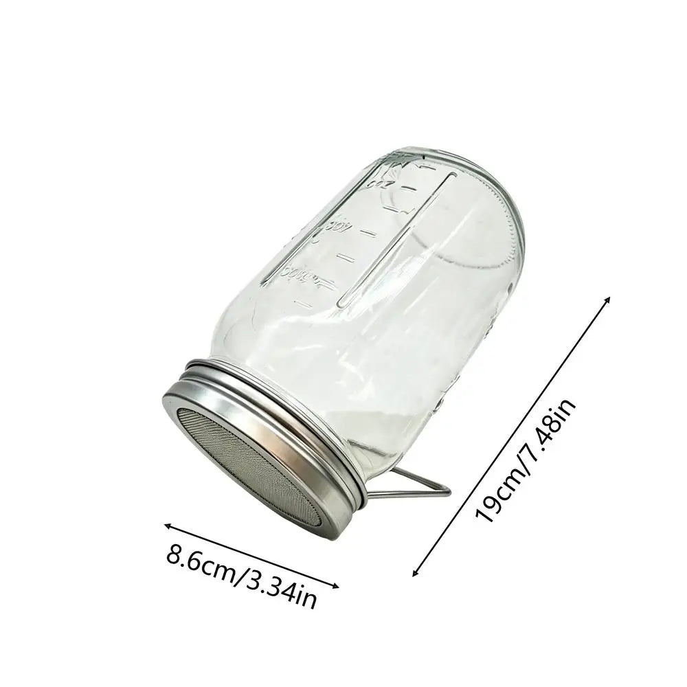 Stackable Clear Glass Wide Mouth Sprouting Jar Kit Sprouting Jar Kit Qme A China Mainland
