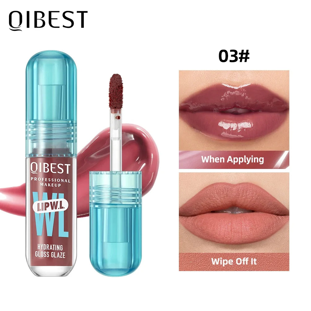 QIBEST Crystal Lip Gloss Mirror Watery Glaze | Long Lasting Lip Gloss Qme 03