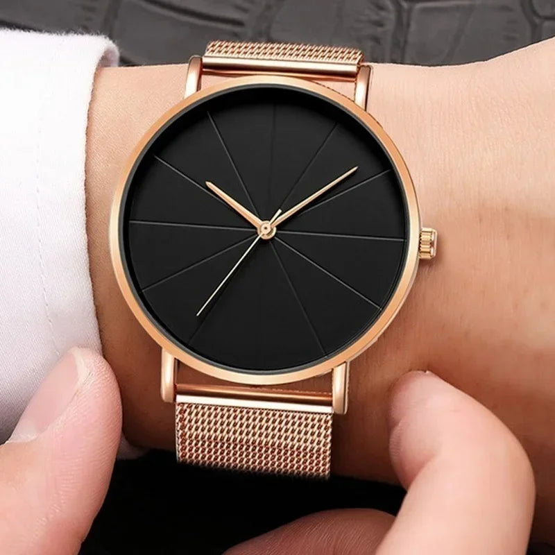 Minimalist Ultra-Thin Men's Business Watch | Stainless Steel Men's Quartz Watch Qme