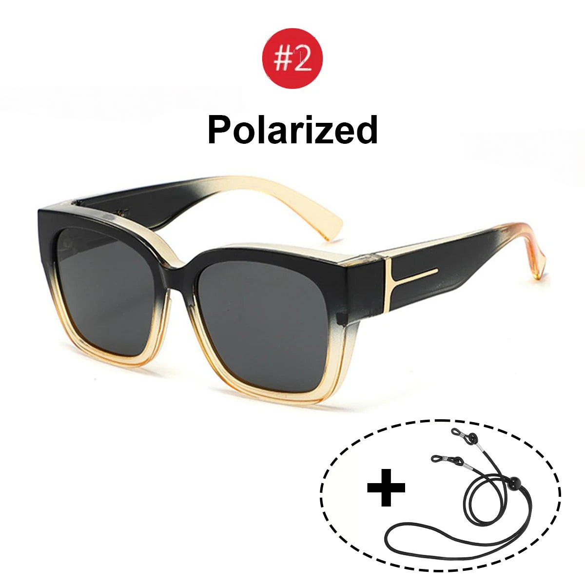 VOPHA Polarized UV400 Fit-Over Sunglasses – Square Unisex Fit-Over Sunglasses Qst Tea Black