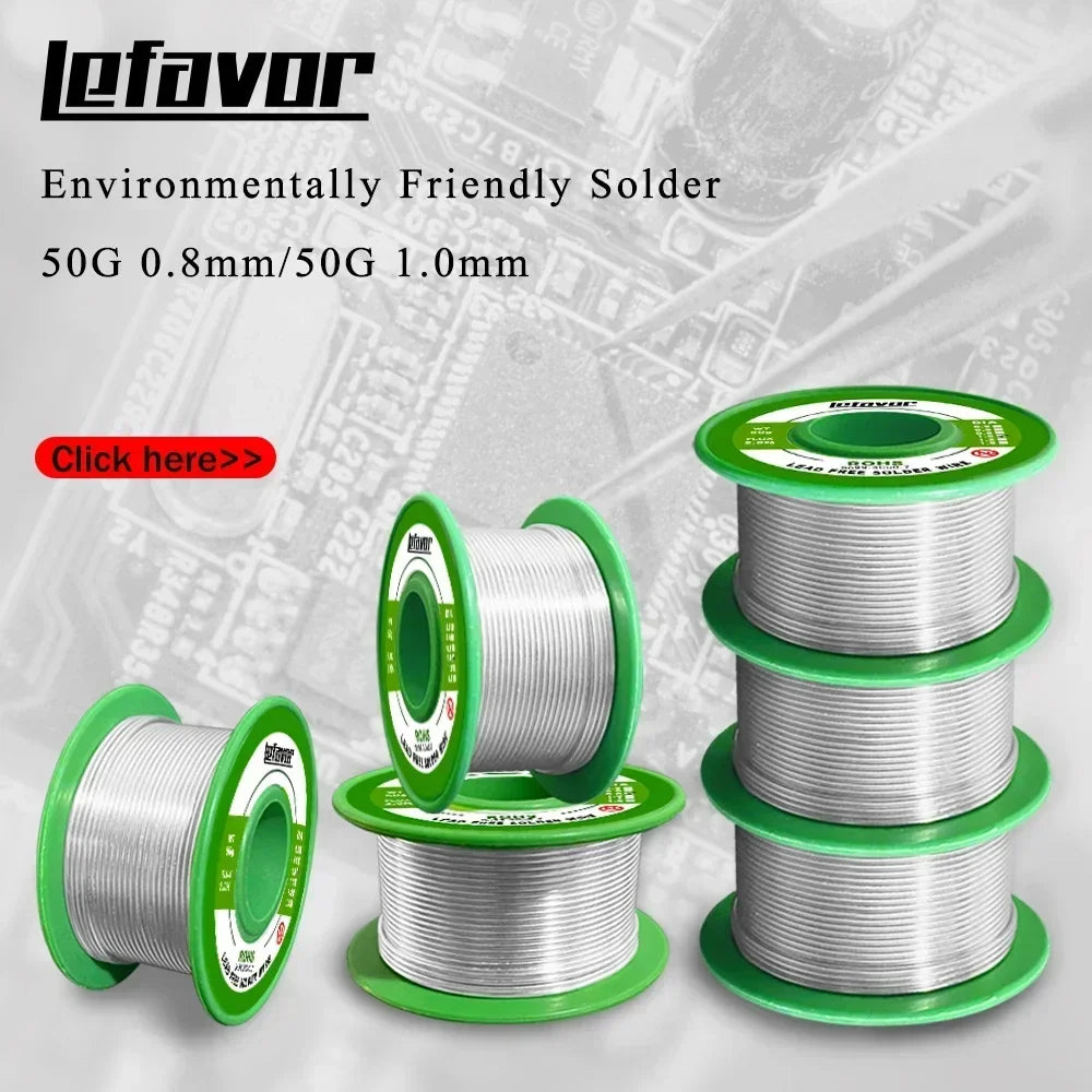 Lead-Free Solder Wire Roll – Tin Welding Wick, 3 Sizes Solder Wire Roll Qme 0.8mm 50g
