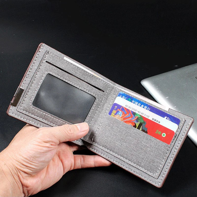 Men's Denim Leather Money Clip Wallet | Multi-functional Money Clip Wallet Qme