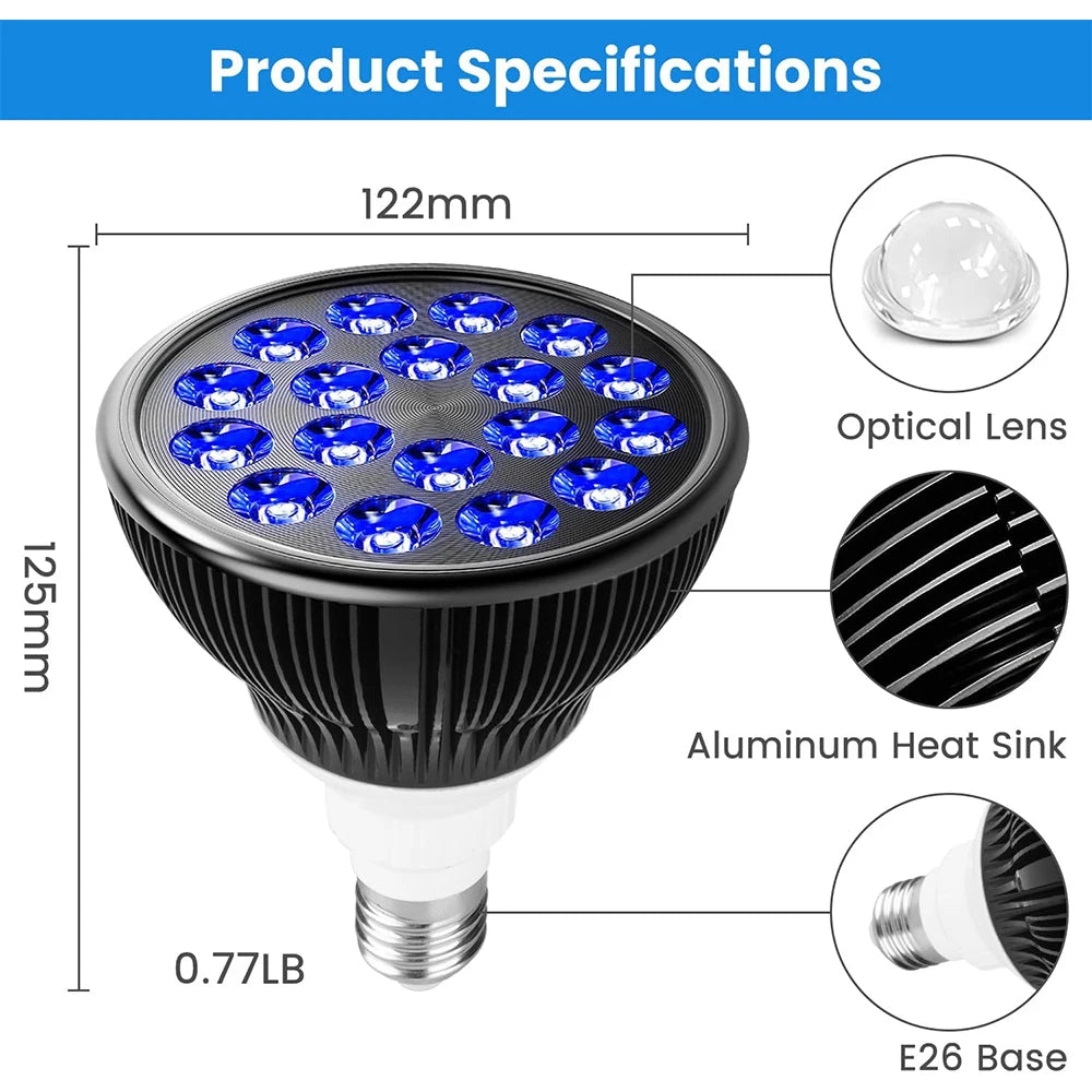18-LED 460nm Blue Light Therapy Lamp – Face & Body Skin Care Blue Light Therapy Lamp Qst