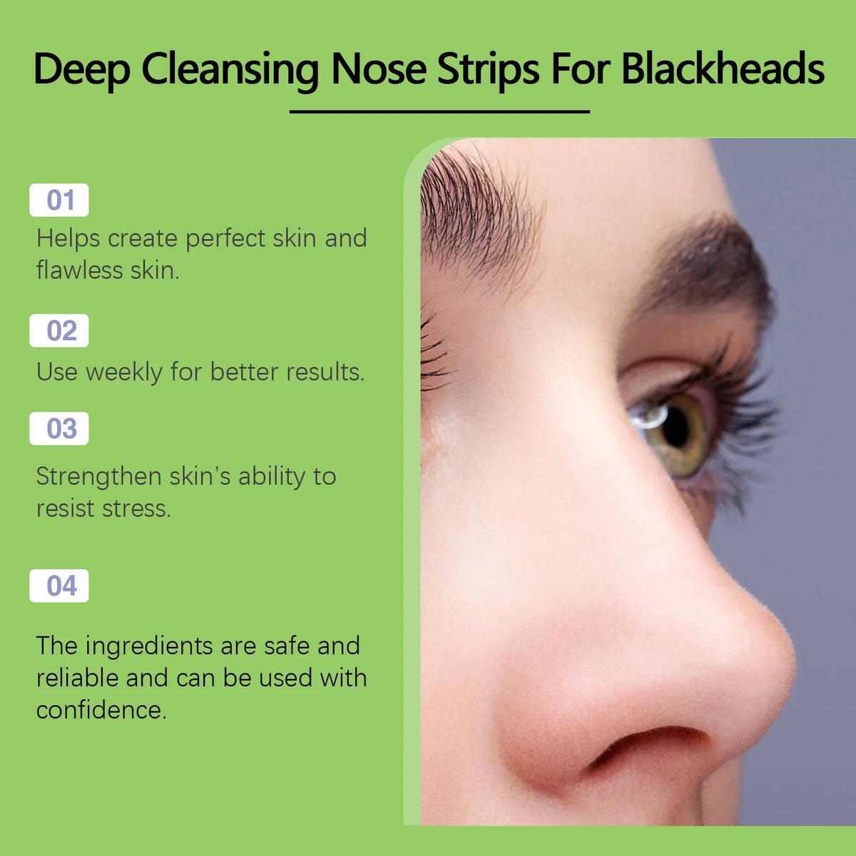 Bamboo Charcoal Blackhead Nose Patch – Deep Pore Cleanse Blackhead Nose Patch Qst