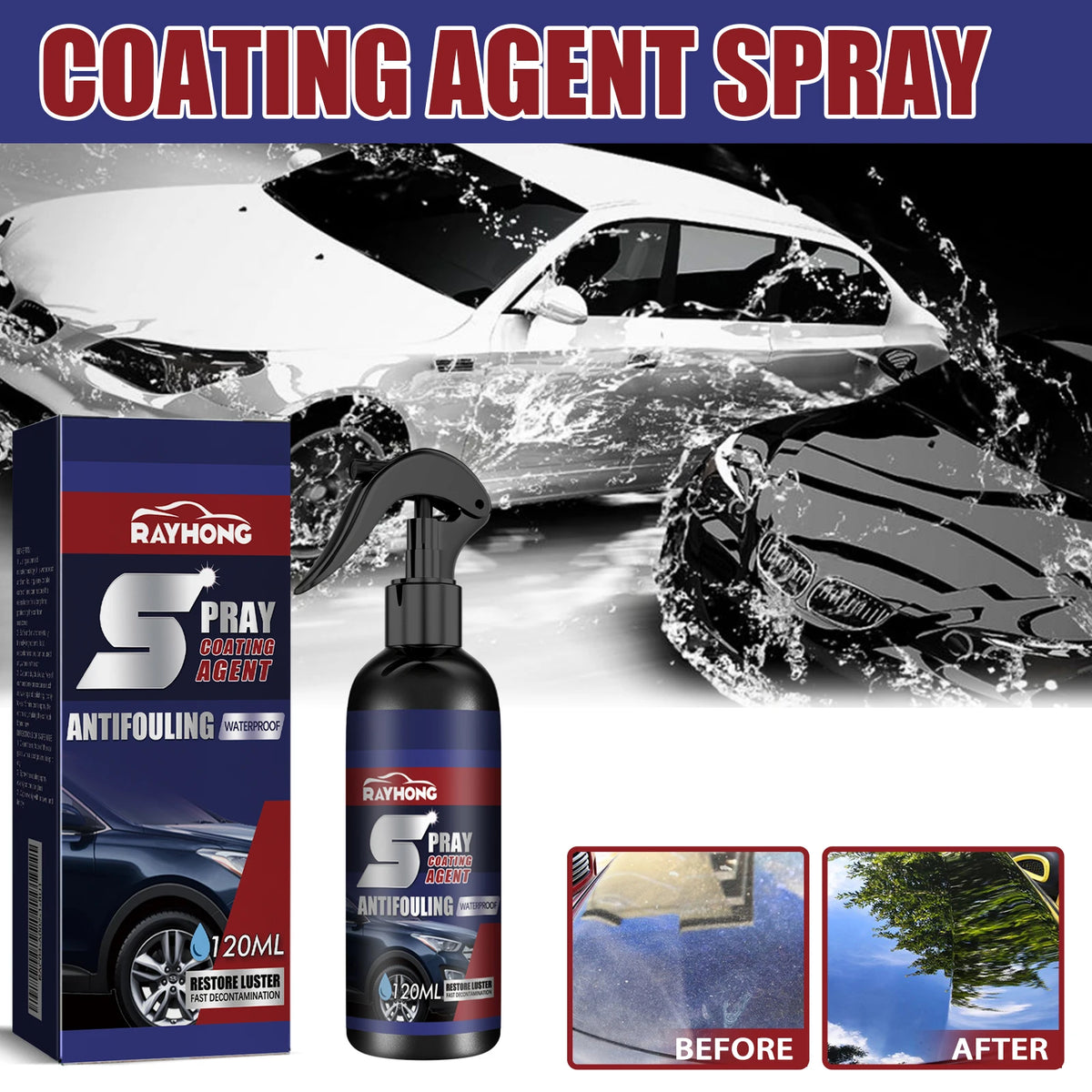 Rayhong Nano Car Coating Spray – Paint Curing & Deep Gloss Car Coating Spray Qst