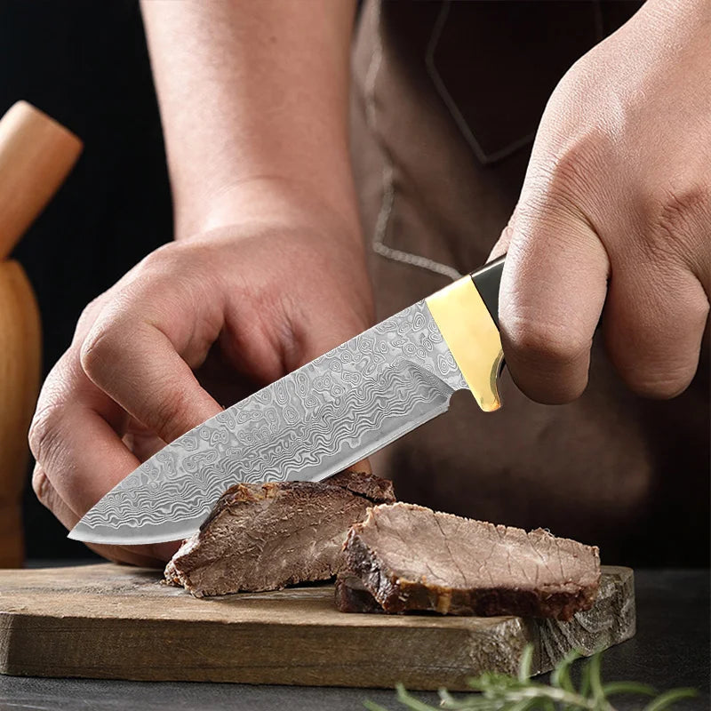 Damascus VG10 Steel Chef Knife – Wood Handle Kitchen Knife Damascus Chef Knife Qst
