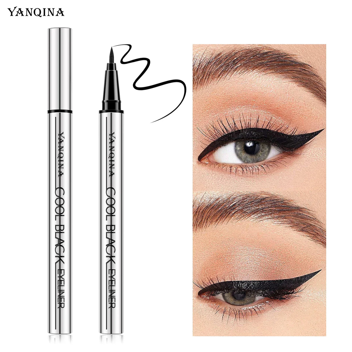 Qme Waterproof Liquid Eyeliner – Quick-Dry, Smudge-Proof Liquid Eyeliner Qme