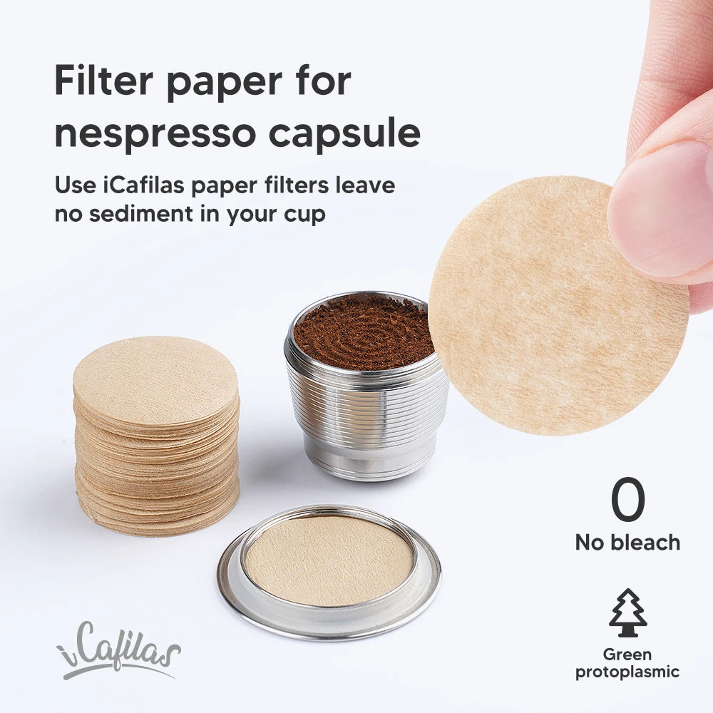 Disposable Paper Filters for Nespresso Reusable Capsules Coffee Capsule Filter Qst
