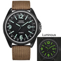 Men's Luminous Quartz Watch | Canvas Strap & Calendar Men's Quartz Watch Qme Brown No