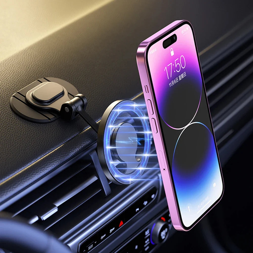 Magnetic Car Phone Mount – 360° Rotation Foldable Holder Car Phone Mount Qme
