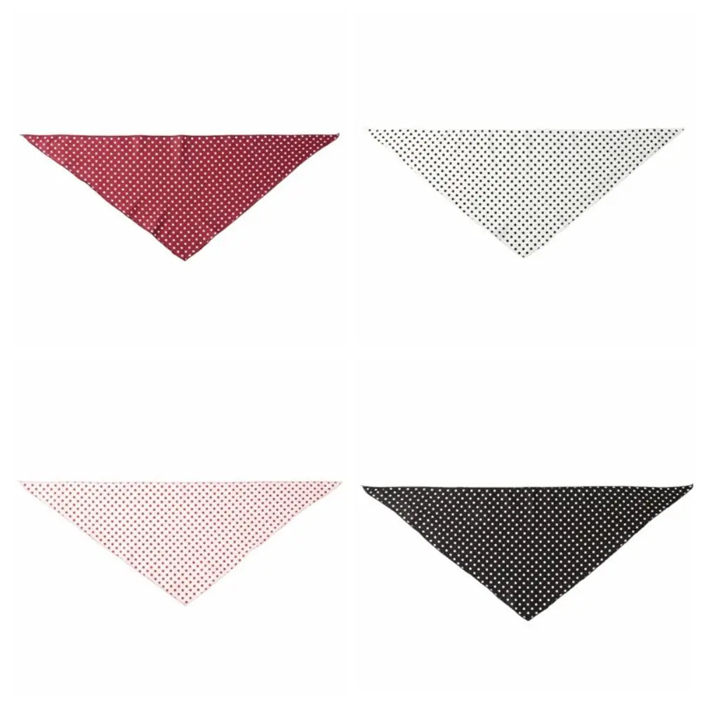Polka Dot Triangle Scarf – Versatile Cotton Foulard Bandana Triangle Scarf Foulard Qme
