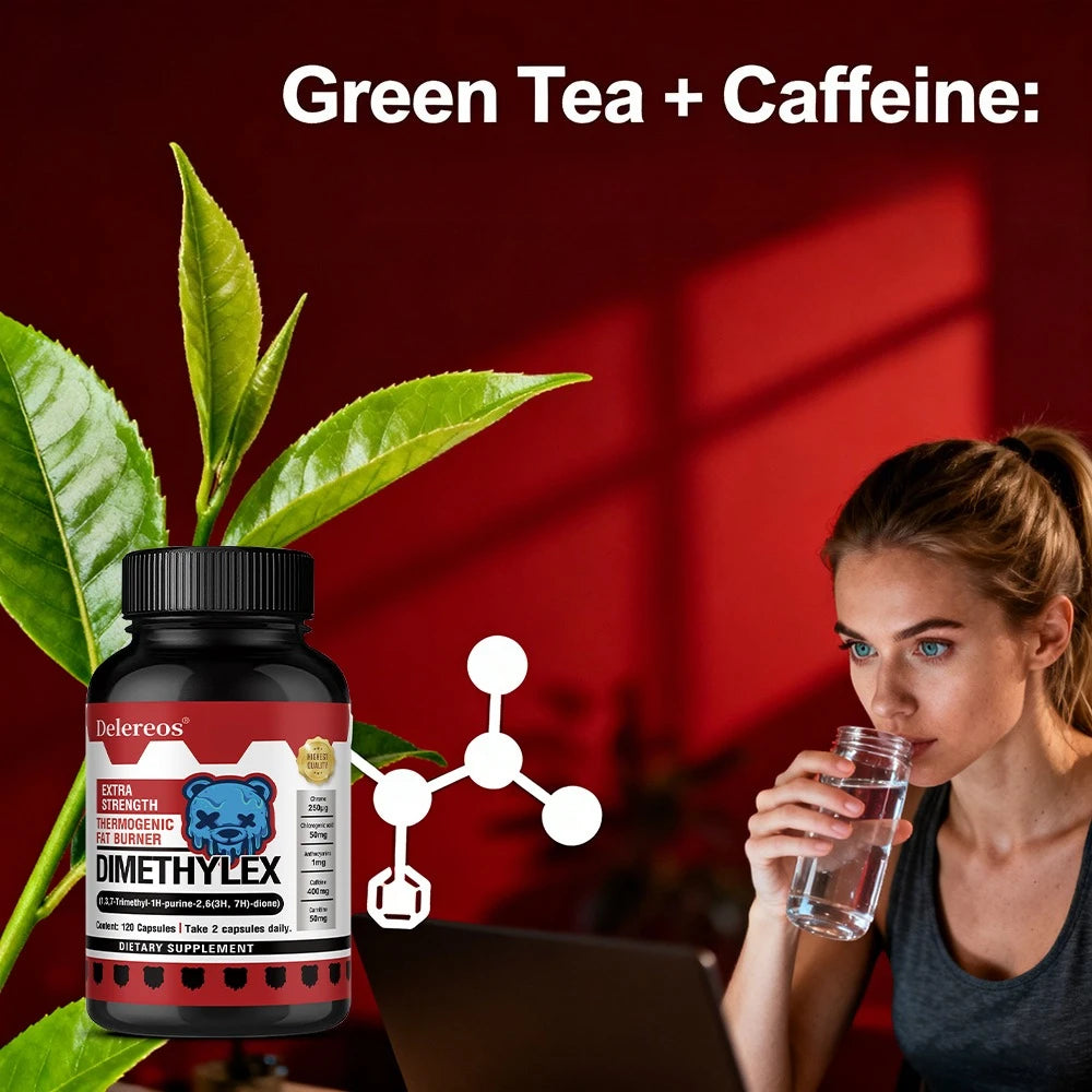 Green Tea Thermogenic Metabolism Booster Capsules | Unisex Thermogenic Supplement Qst