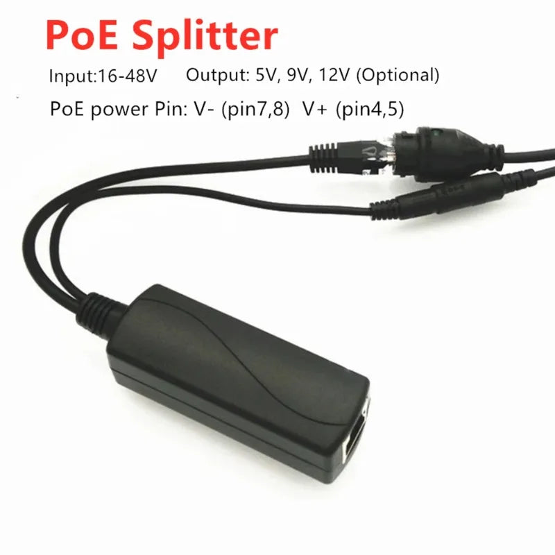 48V to 5V POE Splitter 100Mbps – Micro USB & USB-C PoE Splitter Adapter Qme