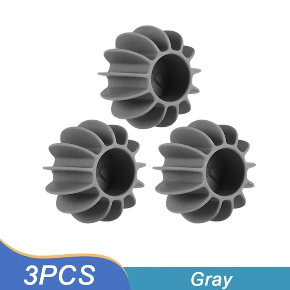 Silicone Laundry Ball – Reusable Pet Hair & Lint Remover Laundry Cleaning Ball Qme 3pcs grey