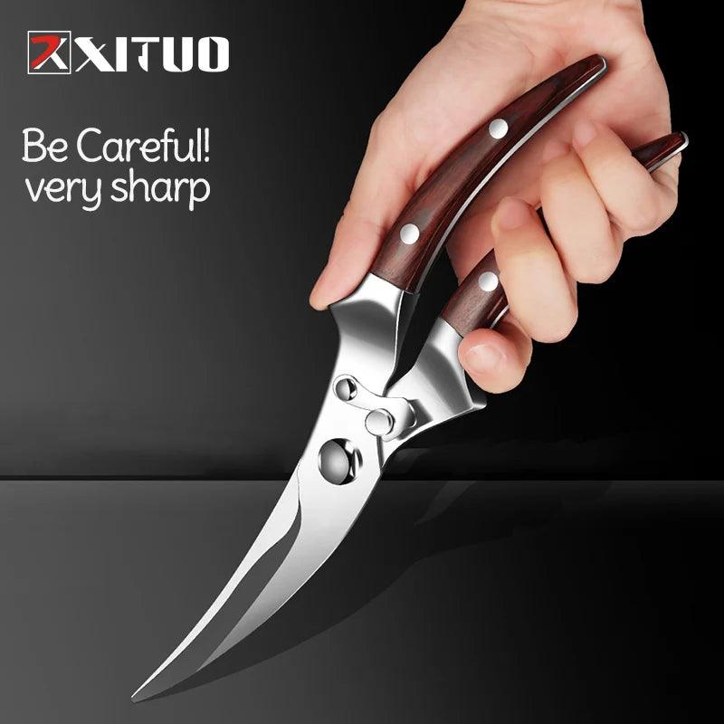 XITUO Multifunctional Kitchen Scissors – Stainless Steel Shears Kitchen Scissors Qst