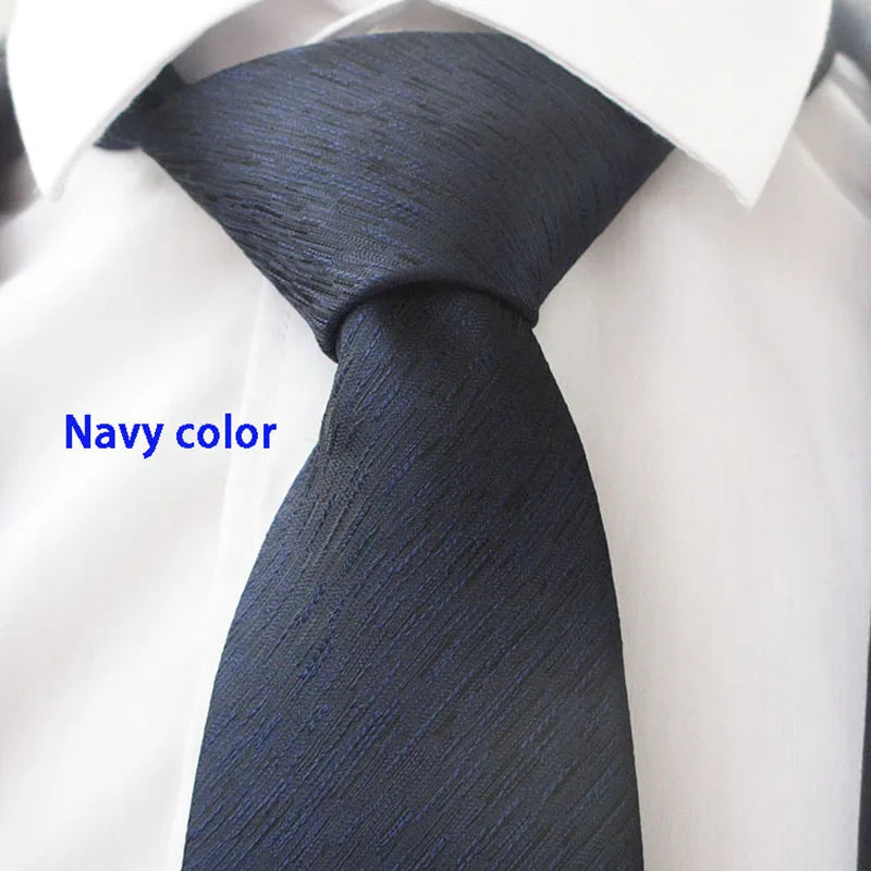 Wide Jacquard Twill Necktie | Classic Formal Polyester Tie Formal Necktie Qme Navy Blue