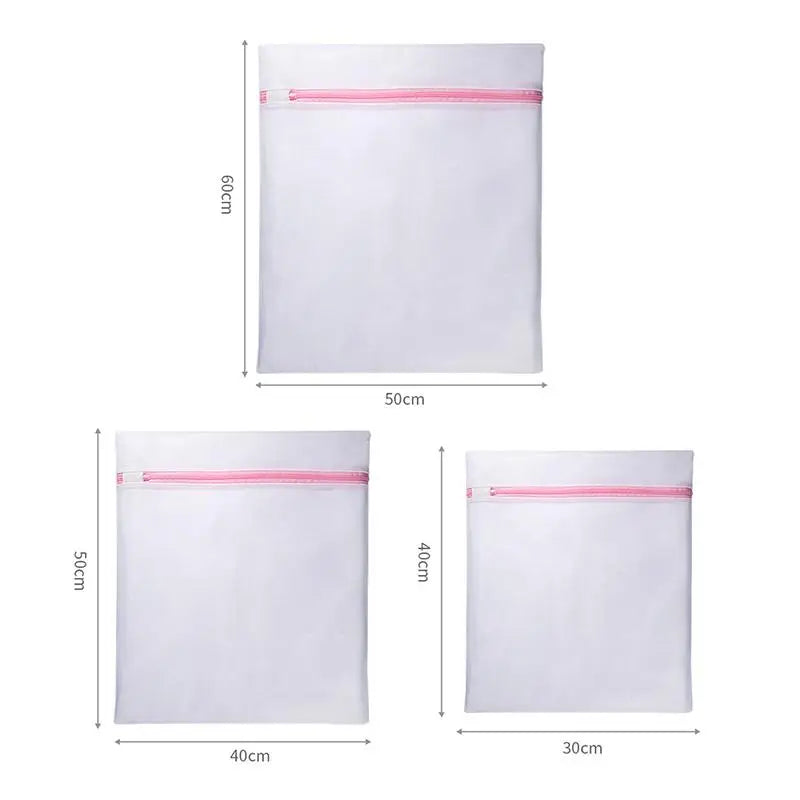 3-Piece Mesh Zippered Laundry Bags – Small, Medium & Large Mesh Laundry Bags Qst Default Title