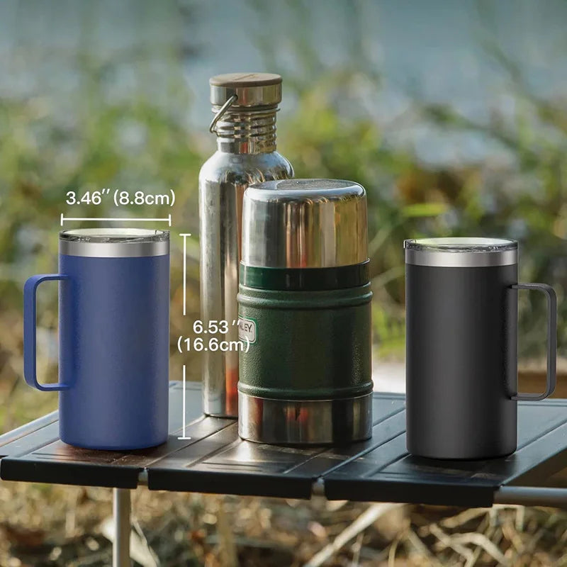Stainless Steel Insulated Travel Mug – Leak-Proof Thermos Black Insulated Travel Mug Qme