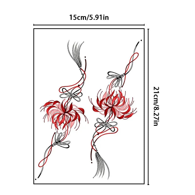 Tassel-Style Colorful Temporary Tattoo Stickers – Waterproof Temporary Tattoo Stickers Qme CT-316
