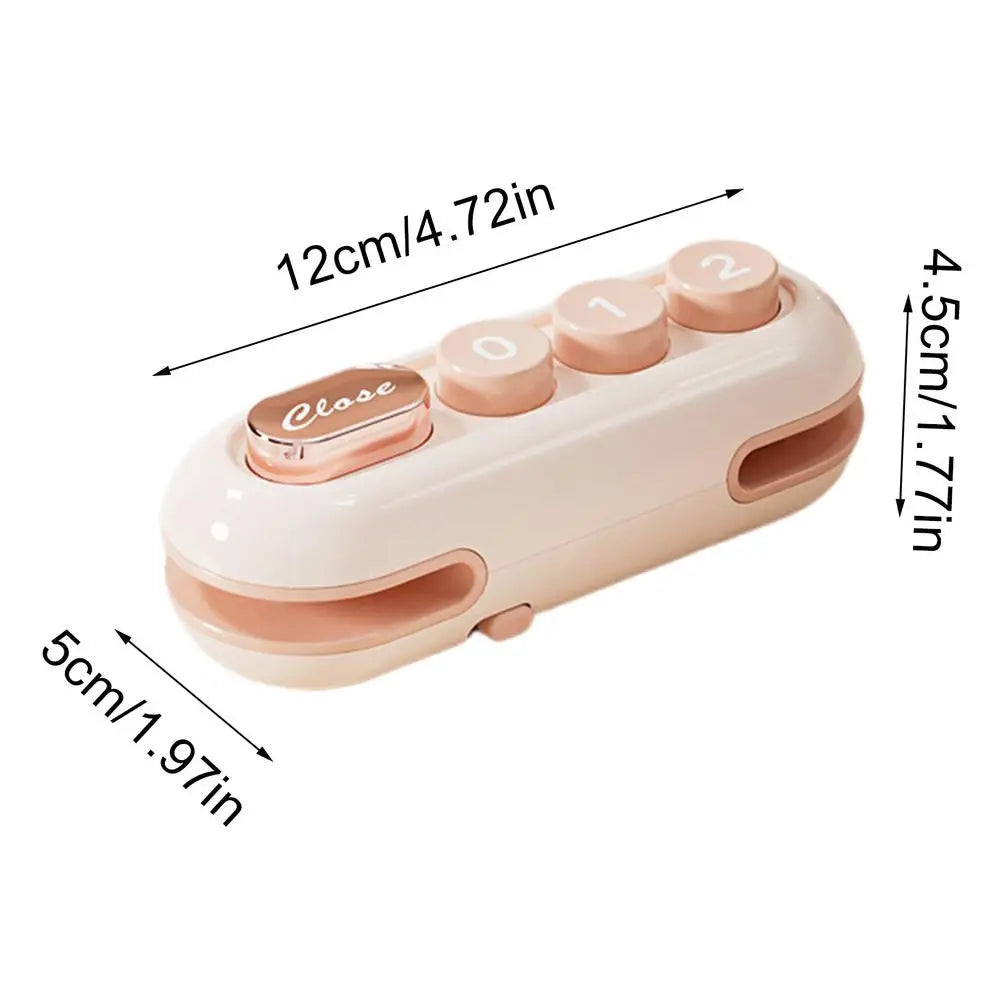Rechargeable Bag Sealer & Cutter with Magnetic Fridge Clip Bag Sealer Cutter Qme CN Pink