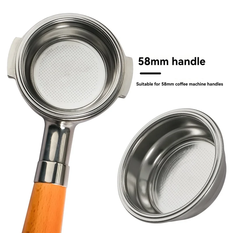MiLESEEY 58mm Dual Wall Reusable Espresso Filter Basket (2-Pack) Espresso Filter Basket Qst