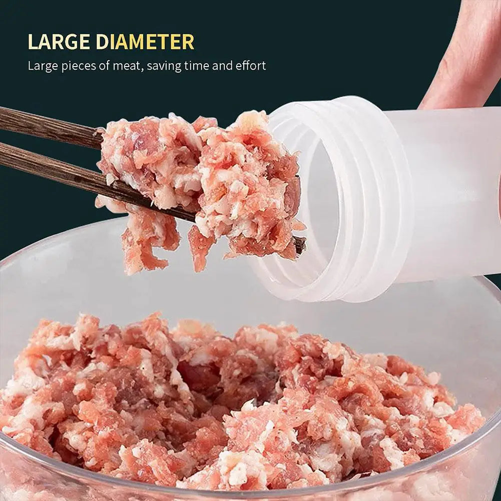 Manual Sausage Maker with 3 Stuffing Nozzles | Handheld Filler Sausage Stuffer Tool Qme