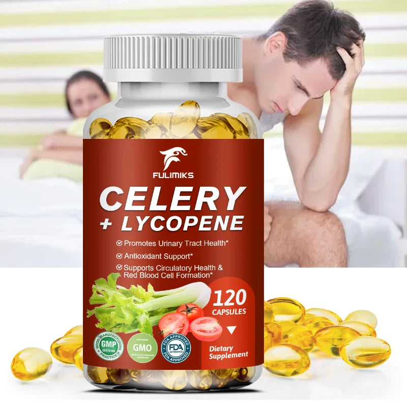Celery Lycopene Capsules – Antioxidant & Prostate Support Non-GMO Herbal Supplement Qst