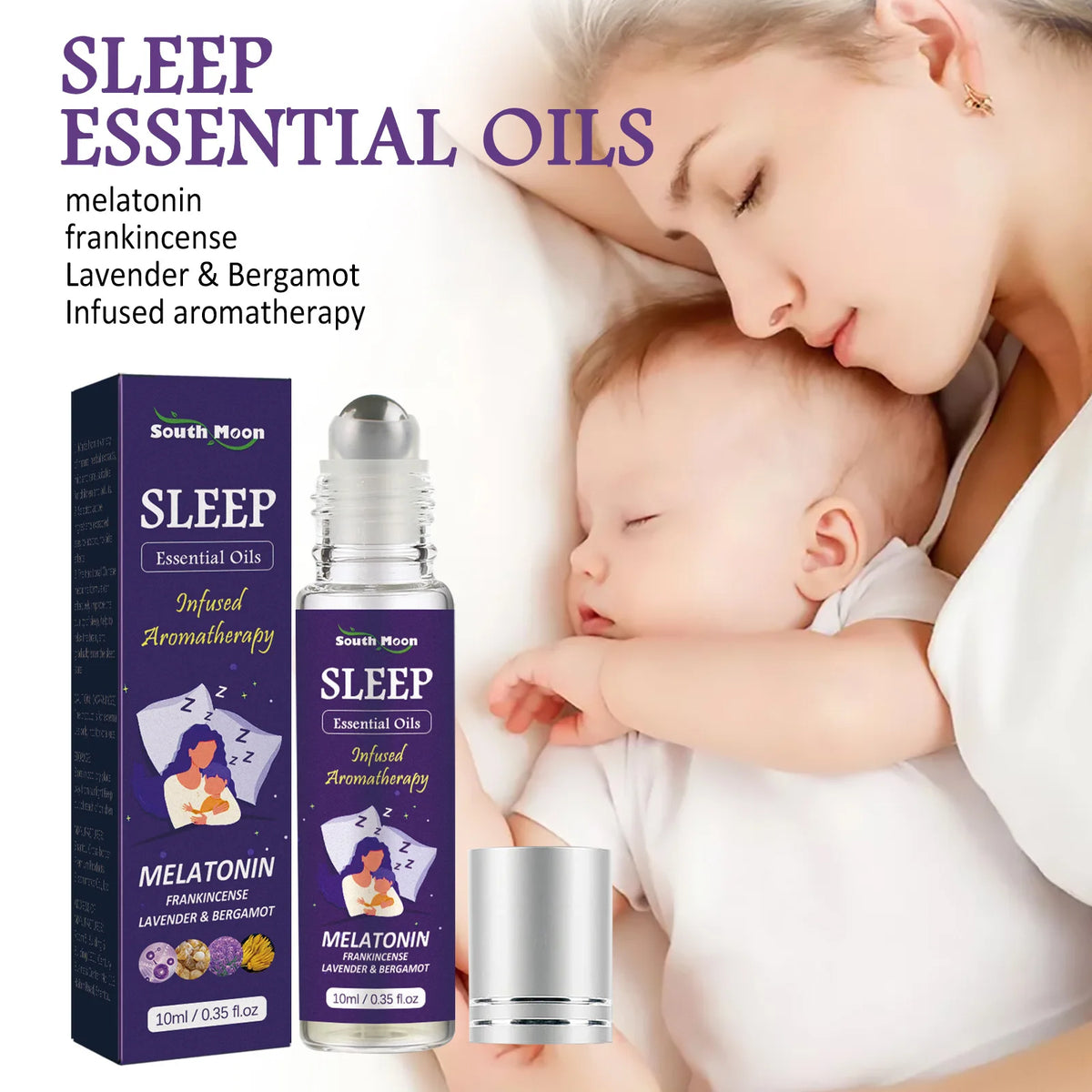 South Moon Lavender Essential Oil for Sleep & Relaxation – 10ml Aromatherapy Essential Oil Qst