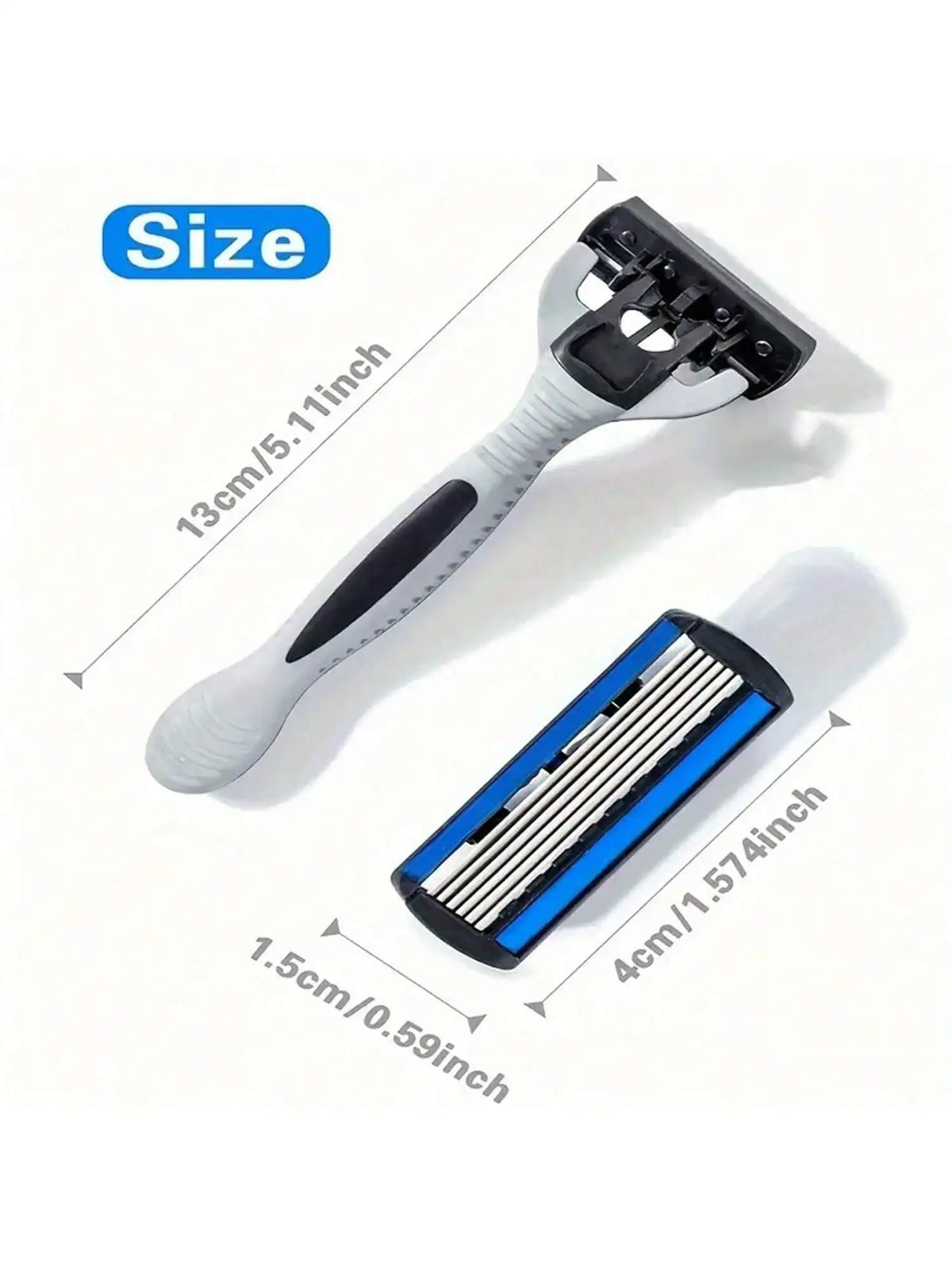 Men's 6-Layer Manual Razor Set with 6 Replacement Blades Manual Safety Razor Qme