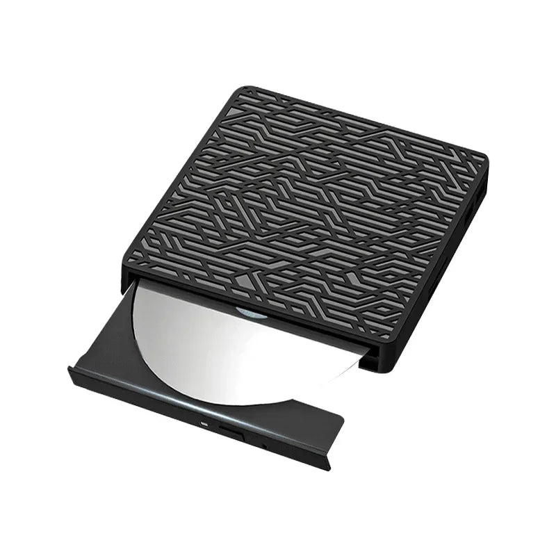 USB 3.0 Slim External Optical Drive DVD CD-RW & TF Reader External Optical Drive Qme black