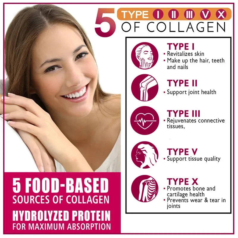 YIMIDUK Multi Collagen Peptides 1500mg – Skin, Hair & Nails Collagen Supplement Qst