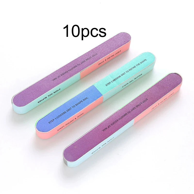 7-Sided Nail Buffer Block – Professional File & Polisher Nail Buffer Block Qme 10pcs