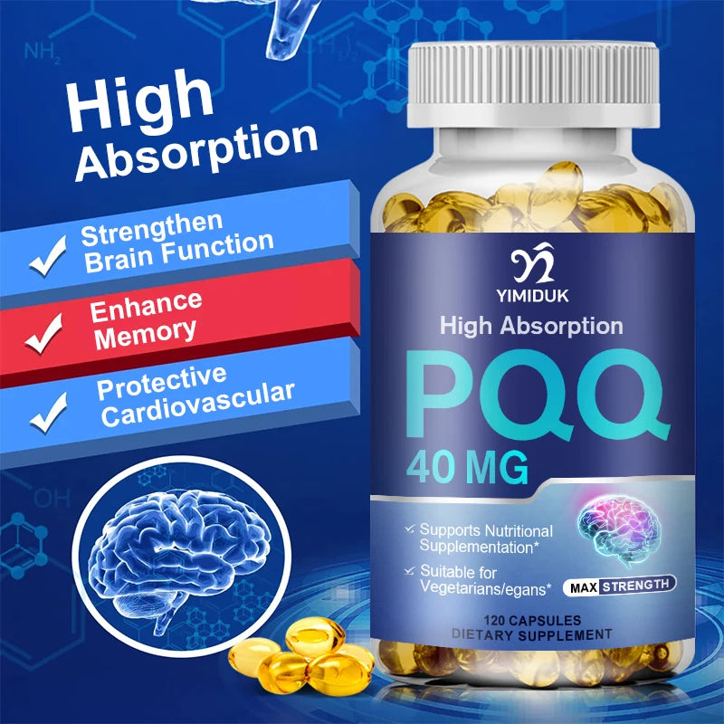Yimiduk PQQ 40mg Supplement – 120 Vegan Capsules | Buy 1 Get 1 Vitamin Supplement Qst