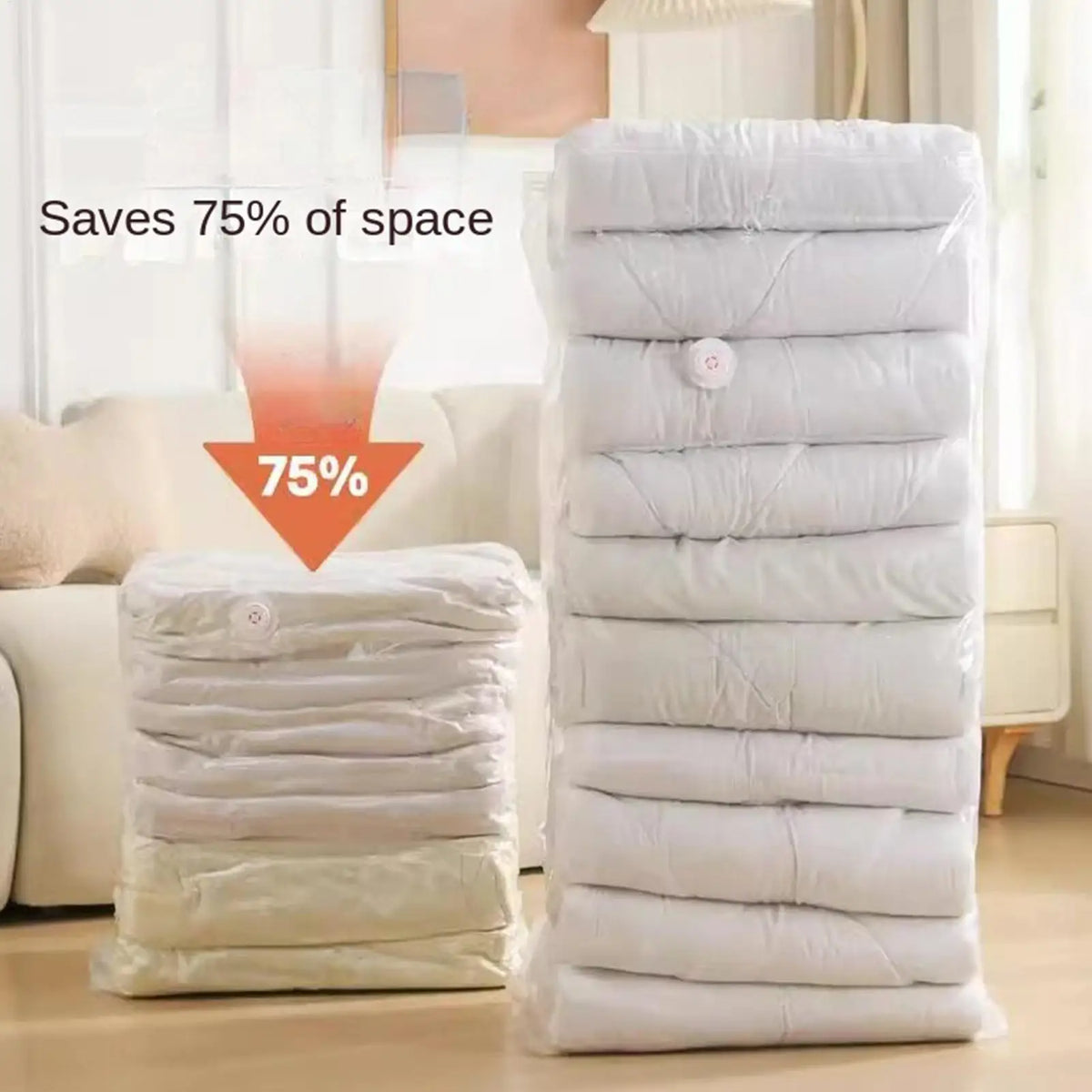 Vacuum Storage Bags No Pump | Reusable Clothing Space Saver Vacuum Storage Bags Qme