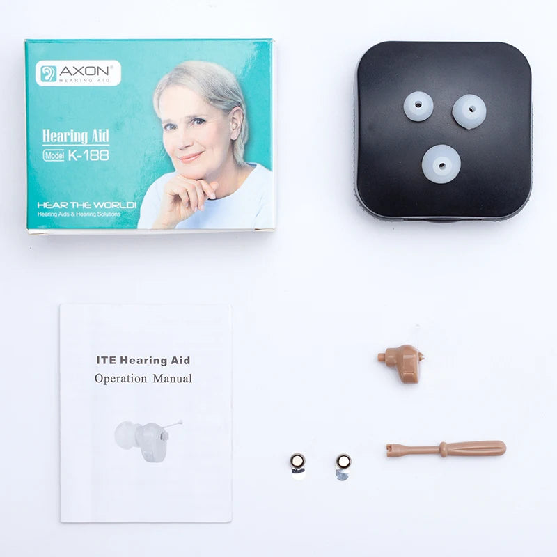Mini Invisible ITE Sound Amplifier – Adjustable Tone, With Box Personal Sound Amplifier Qst