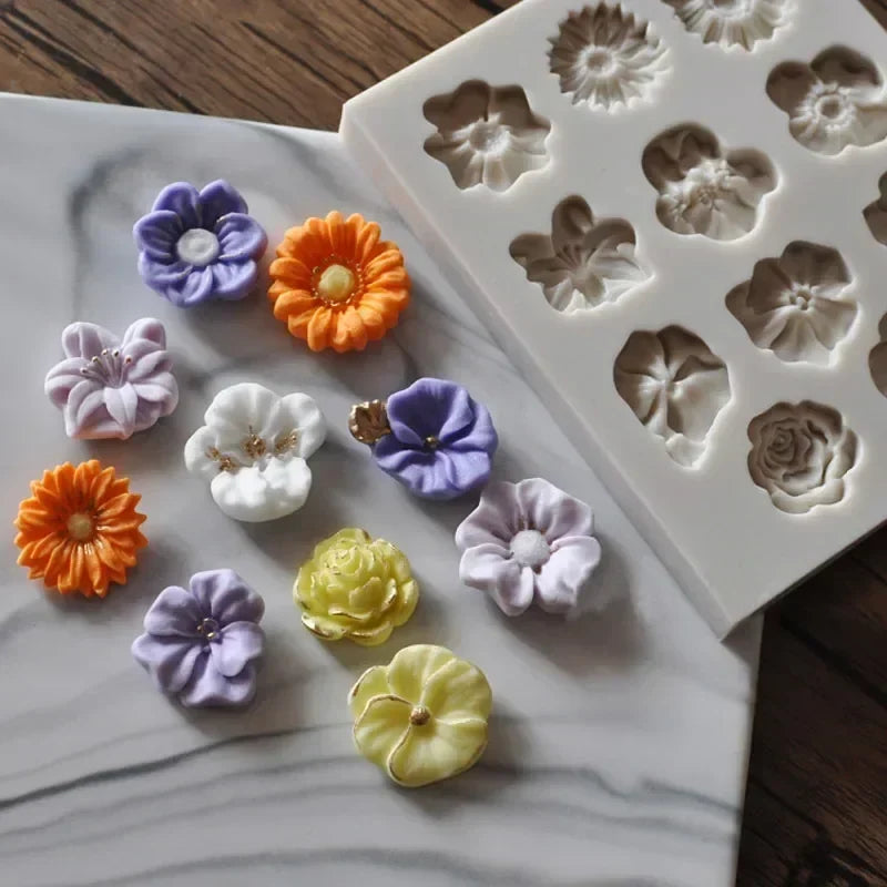 Sunflower & Rose Silicone Mold | Flower Baking & Craft Molds Silicone Baking Mold Qme Default Title