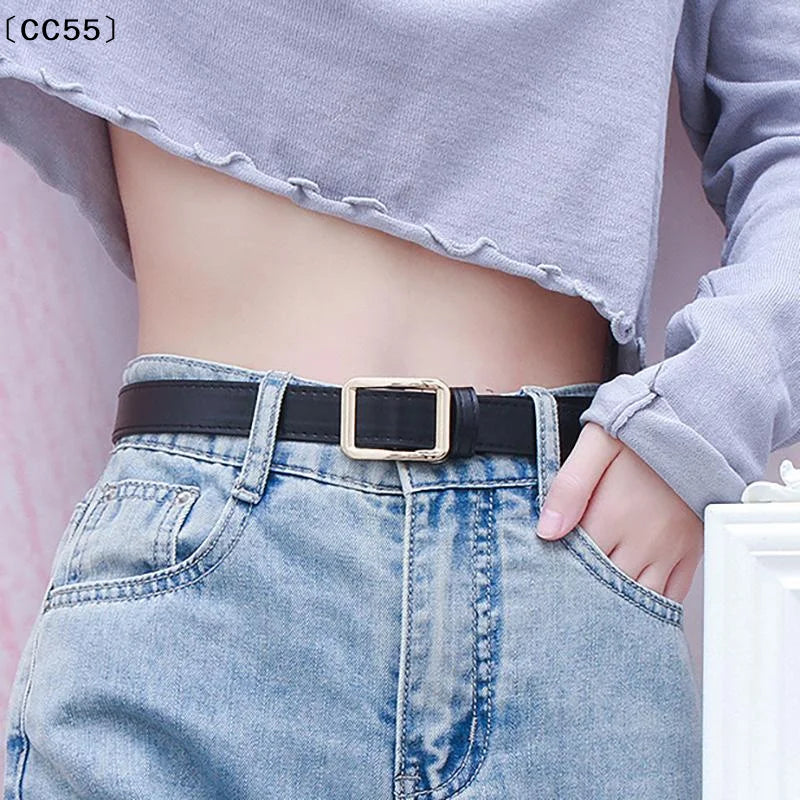 Women's PU No-Hole Pin Buckle Belt – Retro Style for Jeans Women's Fashion Belt Qst