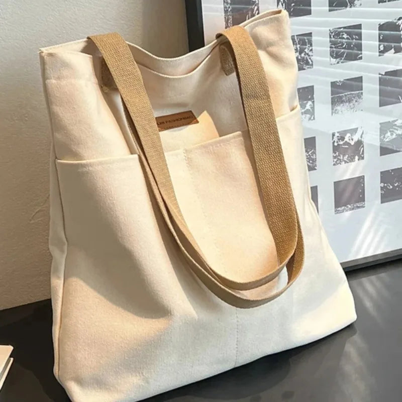 Women's Large Canvas Tote Bag – Spacious Everyday Handbag Canvas Tote Bag Qme