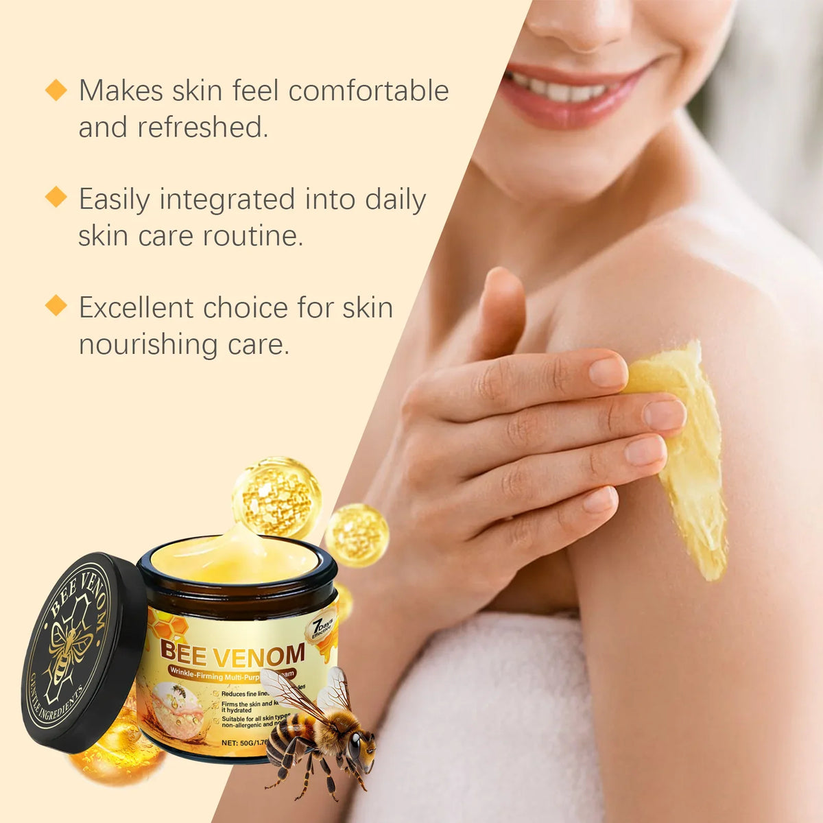 Bee Venom Firming Face Cream – Anti-Wrinkle Moisturizer Anti-Aging Face Cream Qme