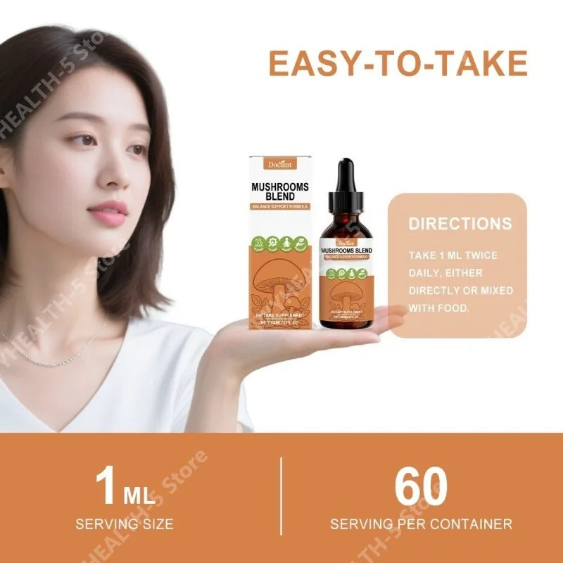 Mushroom Tincture Drops – Chaga Reishi Cordyceps Blend 60ml Mushroom Tincture Qst
