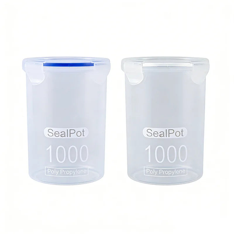 1000ml Airtight Food Storage Container – Clear Sealed Plastic Jar Food Storage Container Qme 1pcs random color