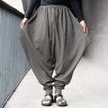 Men's Cotton Drawstring Jogger Harem Pants | Streetwear Jogger Harem Pants Qme grey XXXL