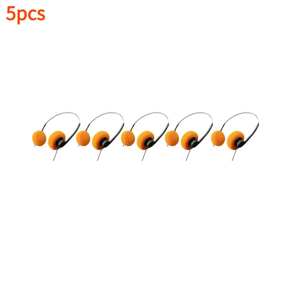 Japanese Retro Wired Headphones – Vintage HiFi 3.5mm Earphones Retro Wired Headphones Qme orange-5PCS