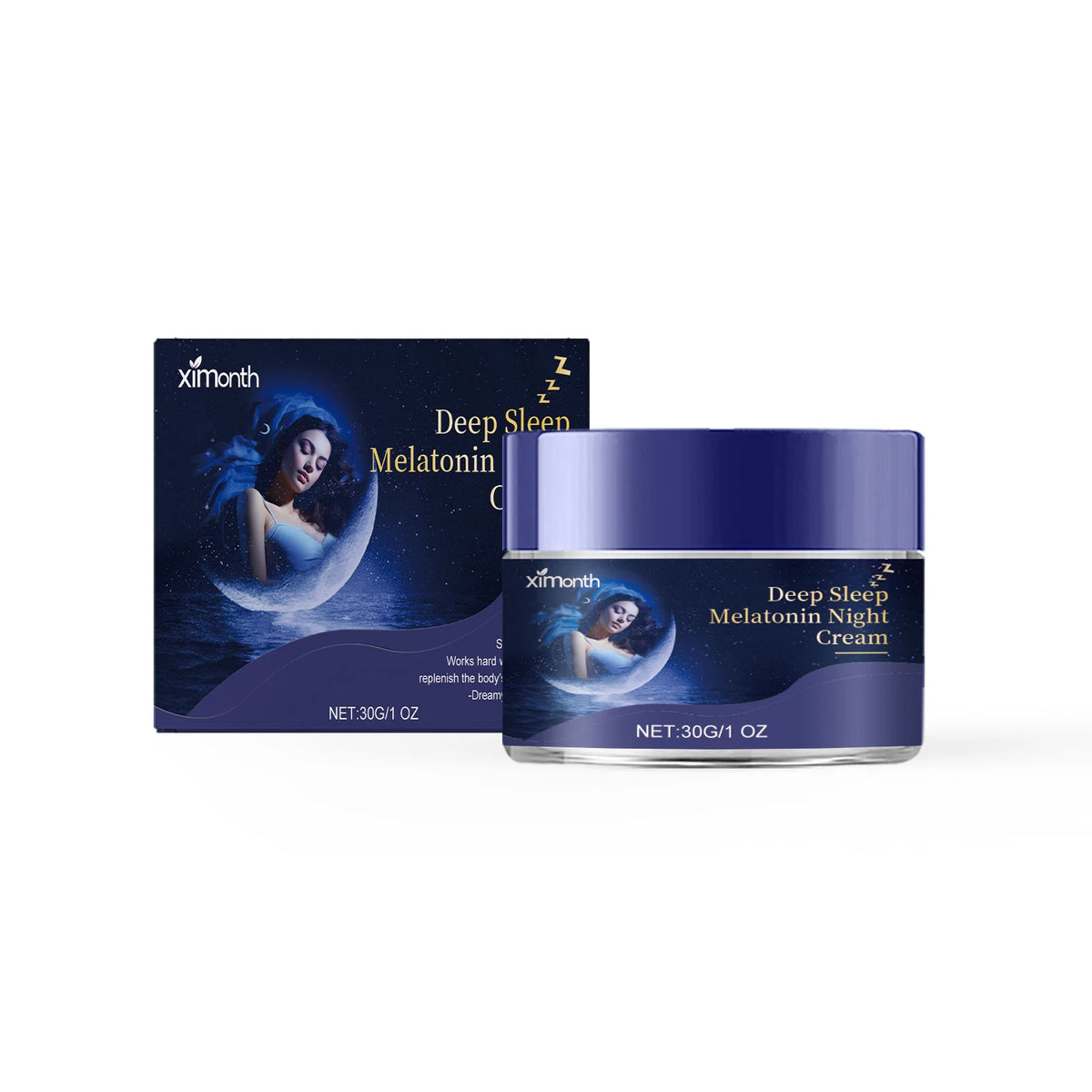 Ximonth Lavender Sleep Patch, Night Cream & Pillow Spray Set Aromatherapy Sleep Set Qst 30g boxed